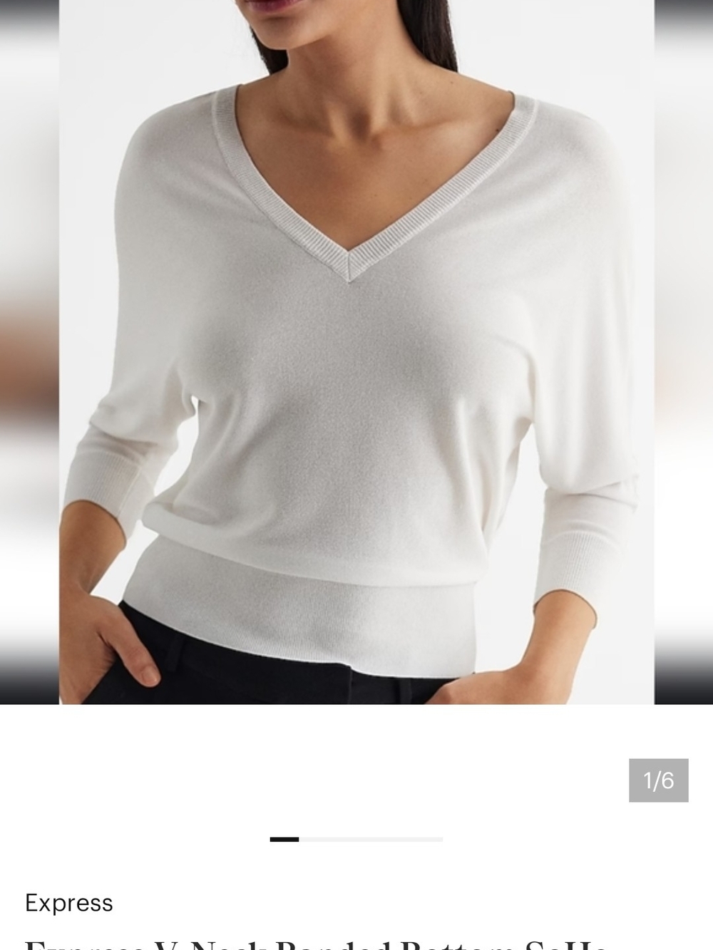Express V-Neck Dolman Sleeve Sweater